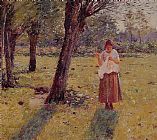 Theodore Robinson Girl Sewing painting